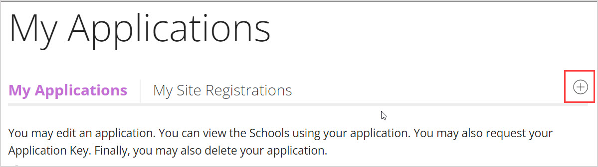 In Developer Portal, the Add button on the right of the My Applications table is highlighted.